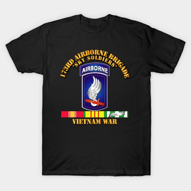 SSI - 173rd Airborne Brigade w VN SVC Ribbons T-Shirt by twix123844